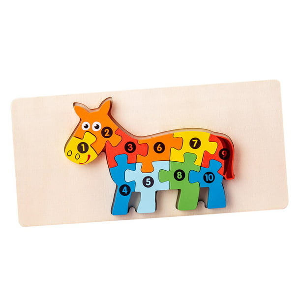 Rompecabezas de madera para niños de 1, 2, 3 años, paquete de 5  rompecabezas con forma de animal para niños de 2 a 4 años, juguete  educativo