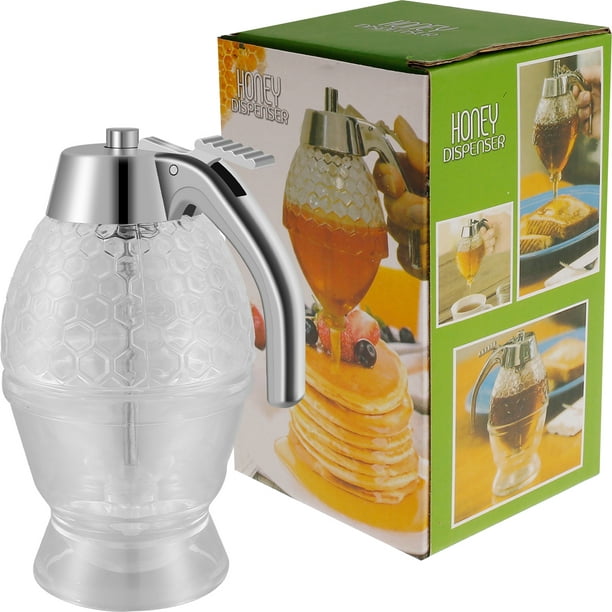 ORION Dispensador de vidrio dispensador para jarabe de miel dosificador de  miel con soporte de almacenamiento de la base : : Hogar y cocina