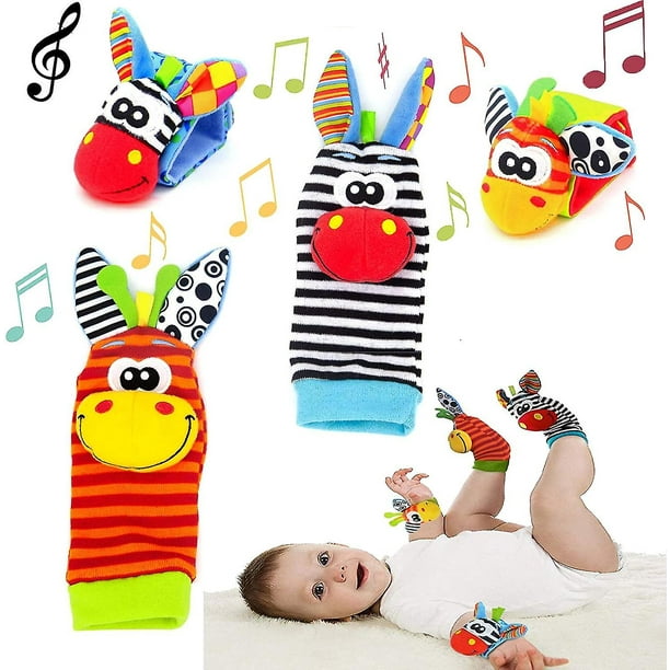 Bebé sonajero calcetines muñeca sonajeros pie buscador calcetines conjunto, bebé  sonajero juguetes Animal kaili Sencillez