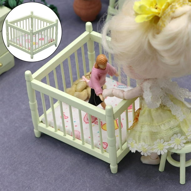 Cama de bebé de Juguete, Cama para bebé Juguete muñeca para muñecas Muebles  de muñecas de muñecas para bebés Cuna de Juguete para muñecas Accesorios