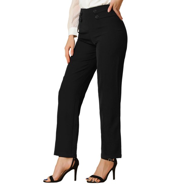 Pantalones blancos de cintura alta, pantalones de pierna ancha, pantalones  de pierna ancha, pantalones palazzo blancos para mujer, pantalones de  oficina para mujer, pantalón elegante, pantalones de tiro alto -  México