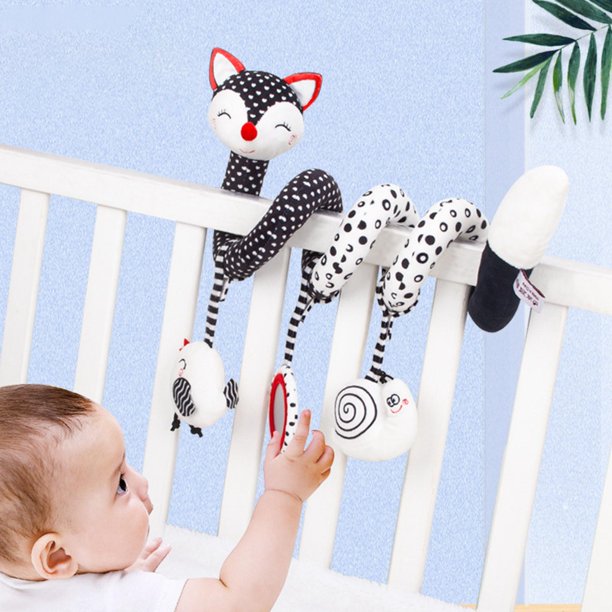 Juguetes para asiento de coche, juguetes para recién nacidos, juguetes para  bebés en blanco y negro