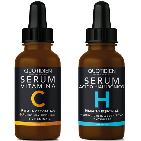 kit serum vitamina c  suero acido hialuronico skin care hidratante facial quotidien quotidien serum vitamina c serum skin care