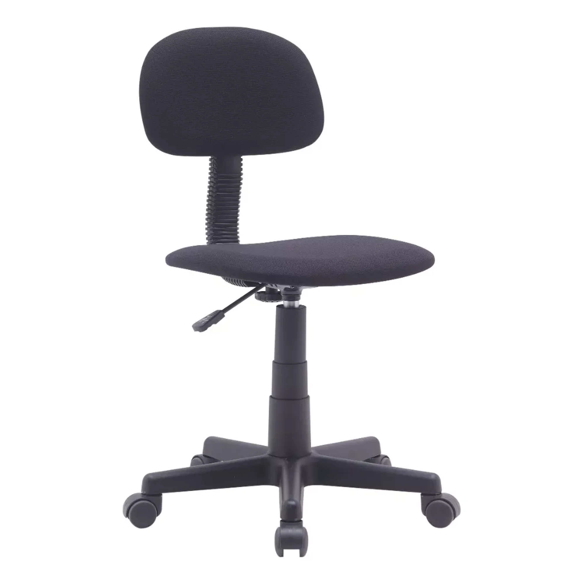 Silla secretarial ergonómica de oficina y hogar | altura ajustable, respaldo cómodo y base con ruedas – negra