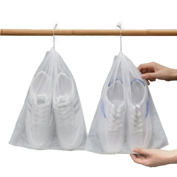 Juego de 5 bolsas transparentes grandes para viajes, bolsas transparentes  para zapatos para hombres y mujeres, bolsa de almacenamiento para
