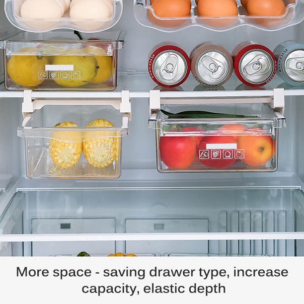 1pc Organizador De Refrigerador Apilable, Contenedor De Organizador De  Cocina Transparente Con Asas, Seguro Para Alimentos