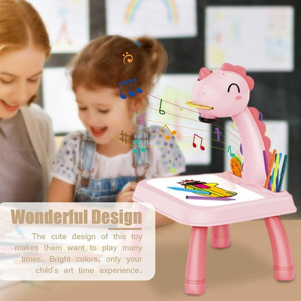 Proyector de tableta de dibujo para niños, juguetes de arte de rastreo de dibujo  con música