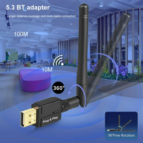 Adaptador Bluetooth 5.3 de largo alcance para PC  
