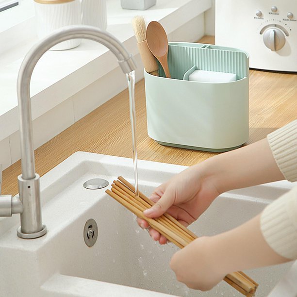 Soporte para Cubiertos Encimera Organización Cocina Baño Ordenado