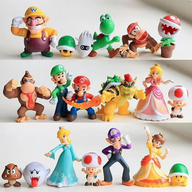 Figuras de acción de Super Mario Bros, 12 piezas/24 piezas/48 piezas,  Kawaii Bowser, Anime