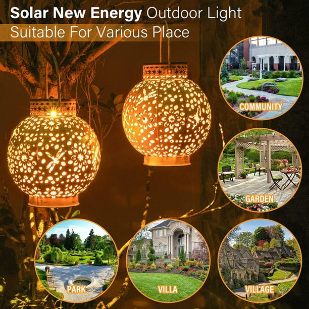 Farol Solar Exterior Jardin, Lámpara Solar Decorativa Colgante