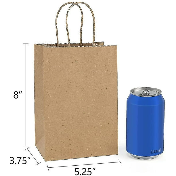 Bolsa de papel de cuero, 10 Uds., bolsas de regalo de papel pequeñas de  5,25x3,75x8 pulgadas a granel, bolsa de compras de papel, papel Kraft