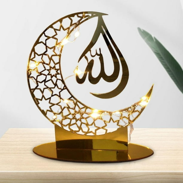 Decoración de Ramadán, decoración de , adorno acrílico Eid Mubarak para  suministros de musulmana 20x23cm D mayimx Lámpara de Ramadán Mubarak