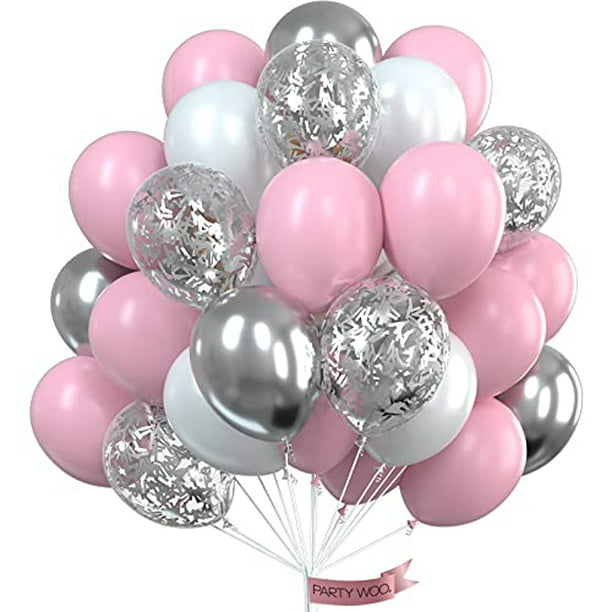 Juego de globos de color rosa polvoriento, 60 paquetes de globos retro de  12 pulgadas, color rosa metálico, cromado, oro rosa, perla, rosa macarrón