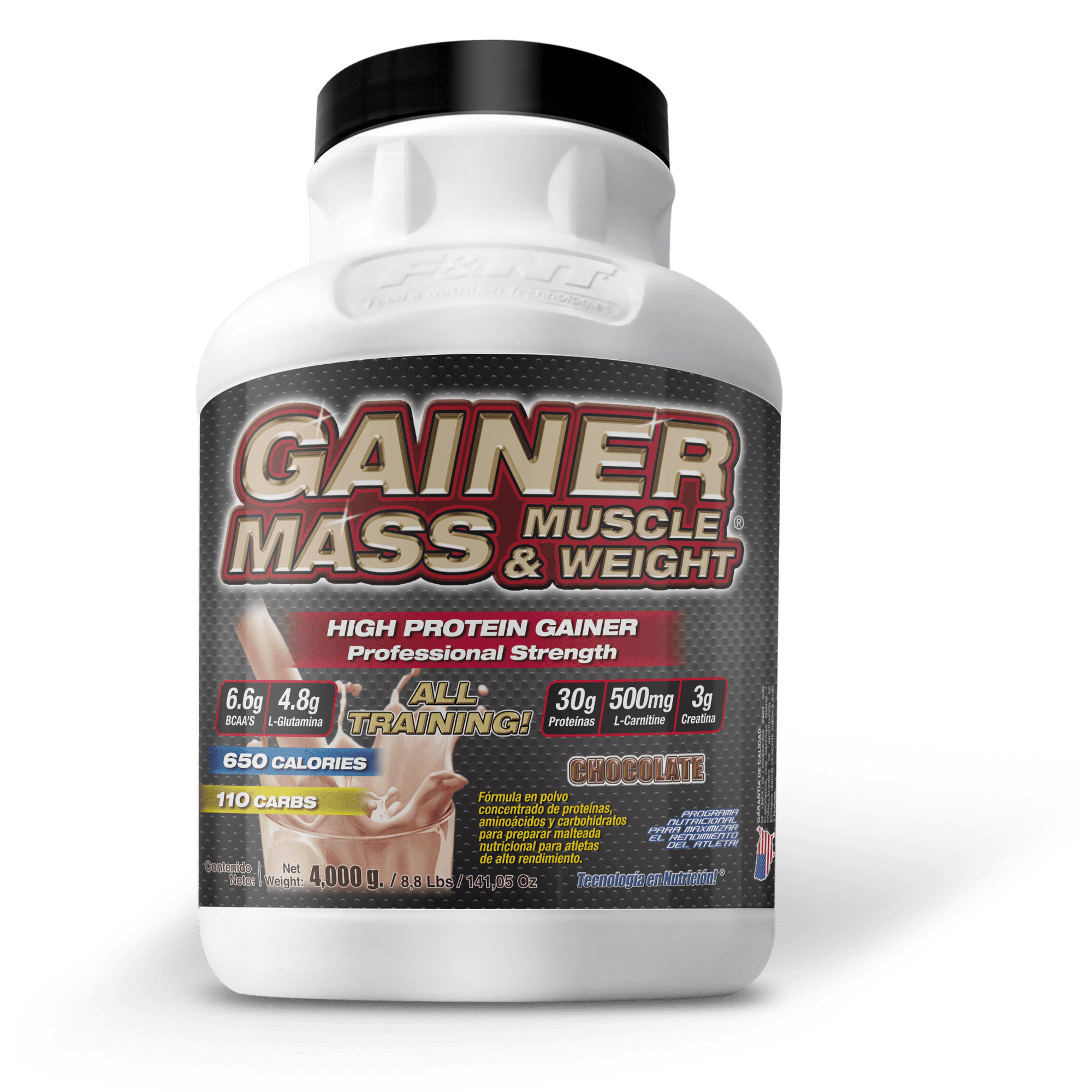 Gainer Mass Muscle & Weight 4,000 Gr Proteina Y Carbohidratos Sabor