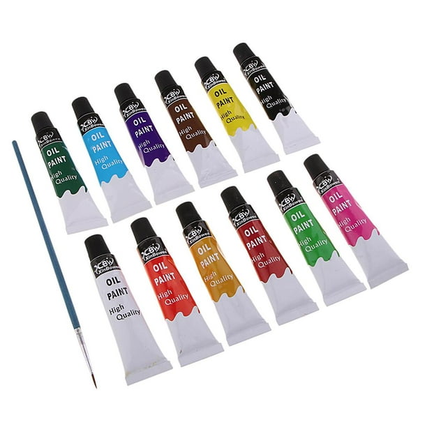 Tubos de Acrílicas, de 12 Colores Numerados Pintura Acrílica para Cerámica  Lienzos , Conjunto de pi Macarena Juego de pintura para niños