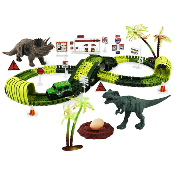 Dinosaur Toys Race Track Create Bridge flexible para los mejores regalos 166 piezas Sunnimix Pista de carreras de juguetes de dinosaurios
