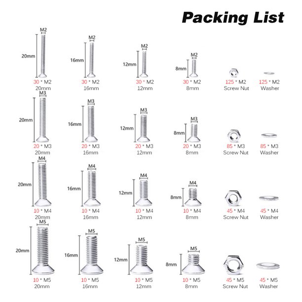 880 Tornillos M2 M3 M4 M5 304 De Acero Inoxidable Con Cabeza