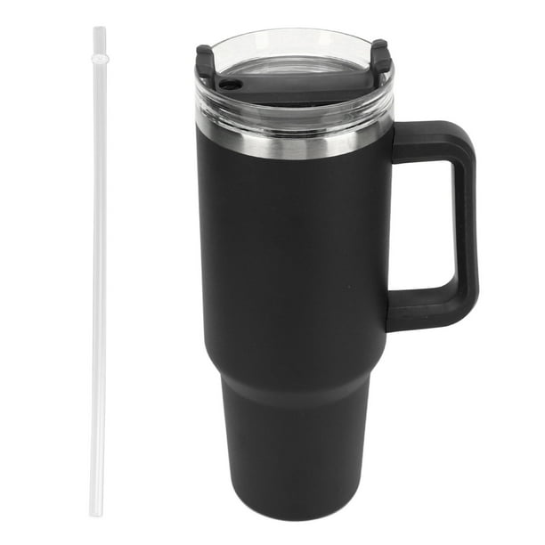 Vaso de 40 onzas con asa y pajilla, taza térmica aislada, taza de viaje de  acero inoxidable sellada al vacío de doble pared, taza de café portátil