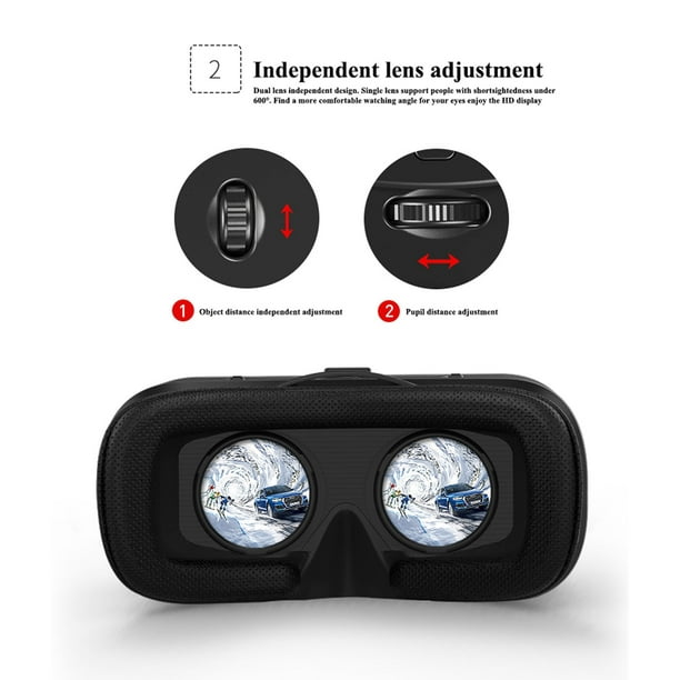  WM-MSMY Gafas VRG Pro 3D VR, auriculares de realidad virtual  para iPhone y Android de 5.0 a 7.0 pulgadas, juega tus mejores juegos  móviles y películas 360 con suave todo el