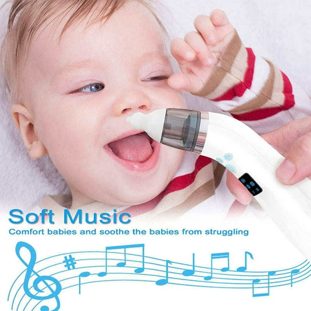 Aspirador nasal para bebé - Succionador de nariz para bebé - Limpiador de nariz  para bebé - Aspirador nasal eléctrico para niños pequeños, recargable con  función de música Volumen ajustable XianweiShao 8390615127318