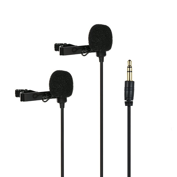 Micrófono Lavalier de 19 pies para Android Smartphone PC Computadora  iPhone, Micrófono profesional omnidireccional de solapa, micrófono de  grabación