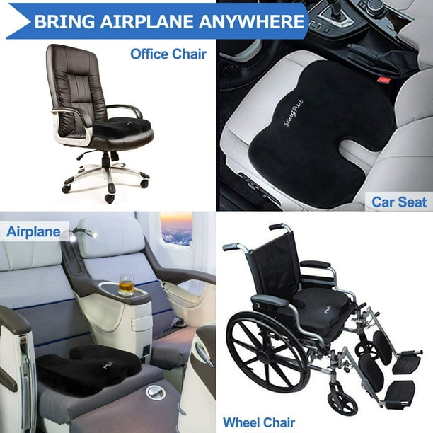 Cojín ergonómico para silla de oficina, cojín para silla de oficina, cojín  ortopédico para alivio del dolor de coxis y ciática, azul
