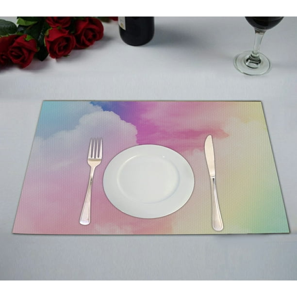 ABPHQTO Juego de 2 manteles individuales de mesa Cloud Pastel Color  Gradient 30x45 cm ABPHQTO | Walmart en línea