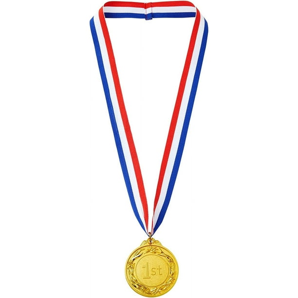 24 medallas de oro de béisbol para niños, medallas de béisbol de metal con  cinta para el cuello para premios, premios de béisbol de aleación de zinc