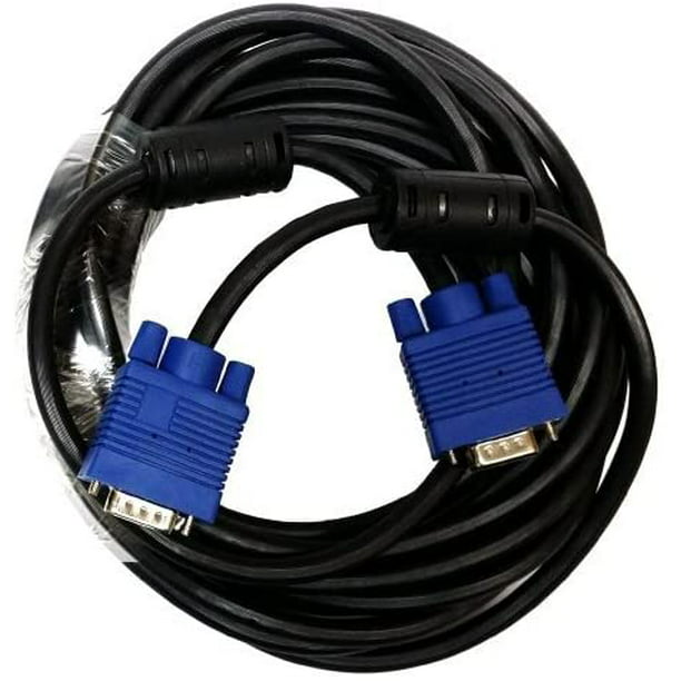 Cable VGA 15 pines para conectar pc con monitores o pantallas, ordenador de  sobremesa, computadora, impresora (Negro, 1,5 m)