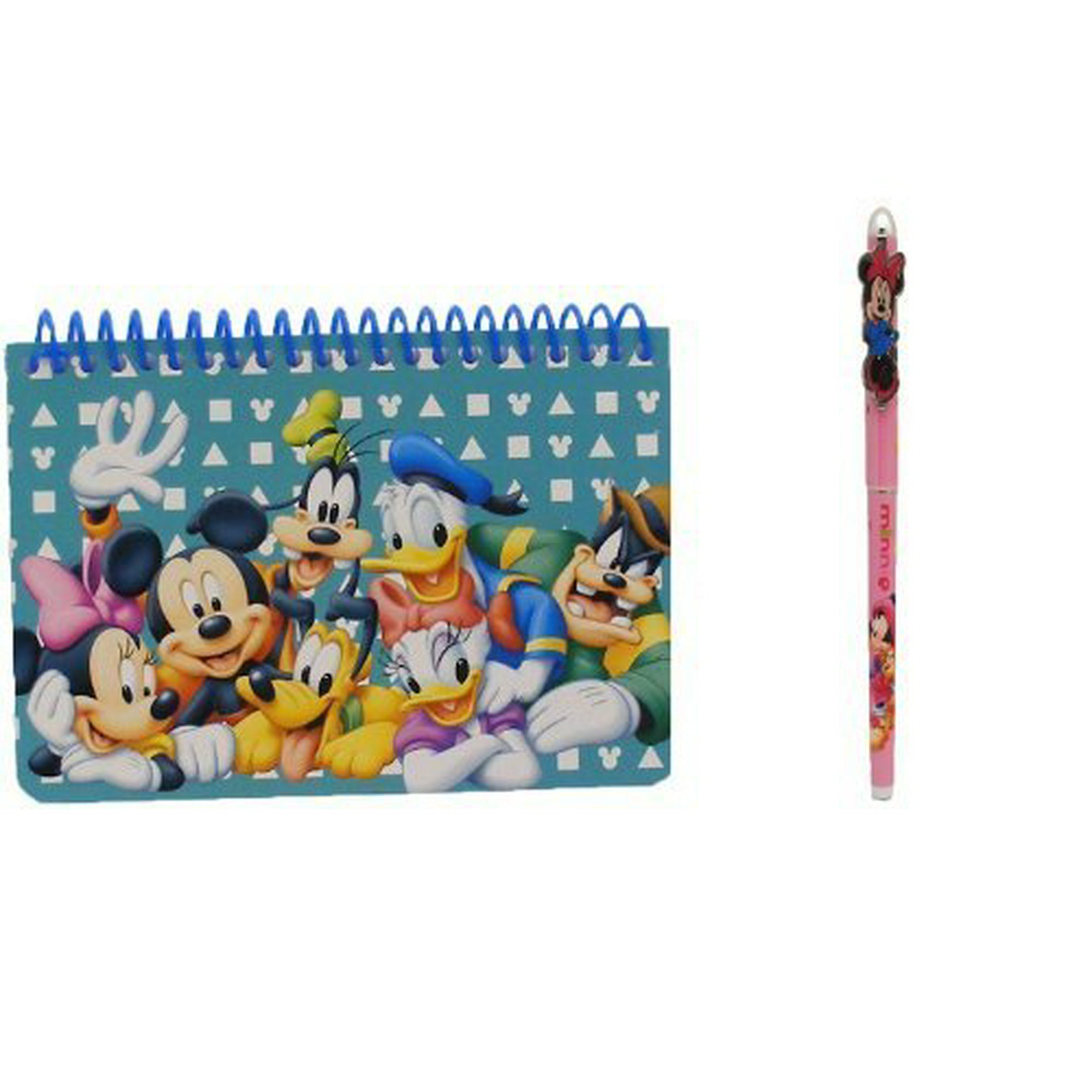  Disney Mickey Mouse - Libro de autógrafos con 1 bolígrafo  retráctil, color azul oscuro : Productos de Oficina