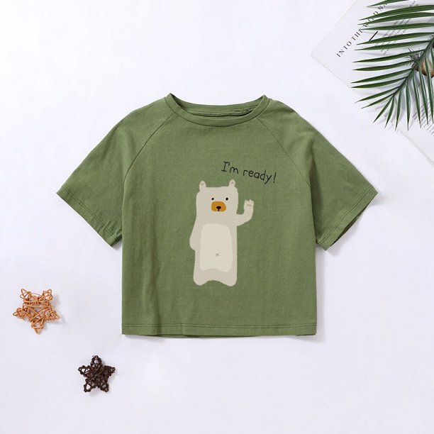  Camiseta de moda para niños y niñas, color sólido