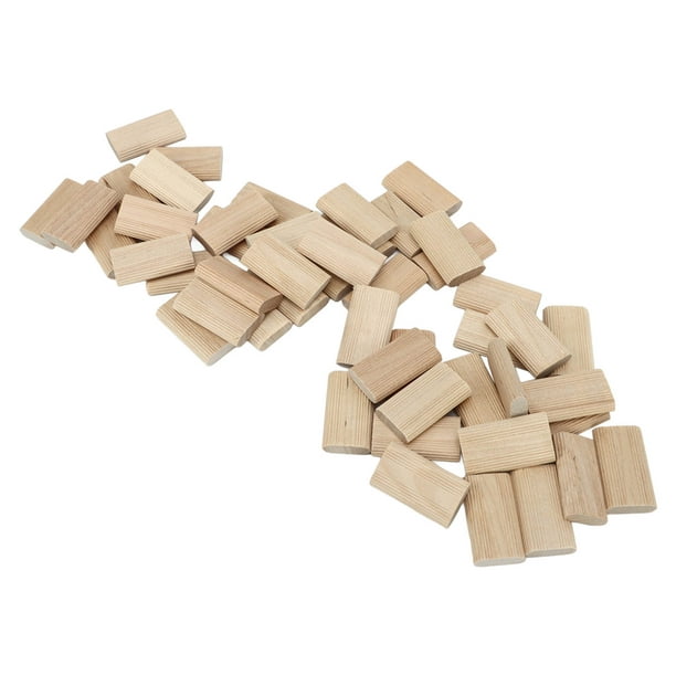 Algado 50 espigas de dominó de madera de haya, espigas de madera de 0.315 x  1.575 in para posicionamiento, herramienta de carpintería para