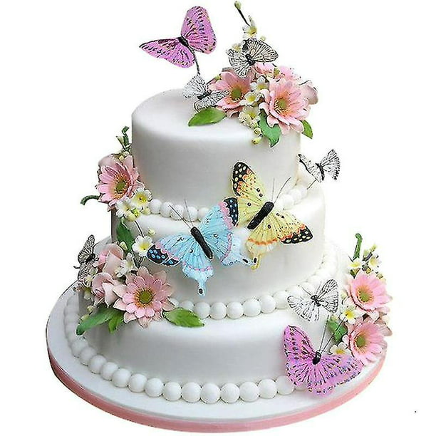 100 flores comestibles para decoración de tartas, decoración de ideas para  tartas, fiesta de boda (c oso de fresa Hogar