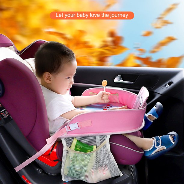 Bandeja para coche de bebé, mesa de viaje para coche, soporte de comida  portátil para bebés a prueba de agua, cochecito ajustable para comer, valla  para niños con correa tipo 5 Inevent
