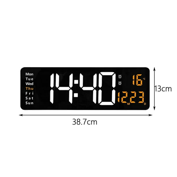 Reloj de Pared Digital Grande Ajuste de Brillo Control Remoto