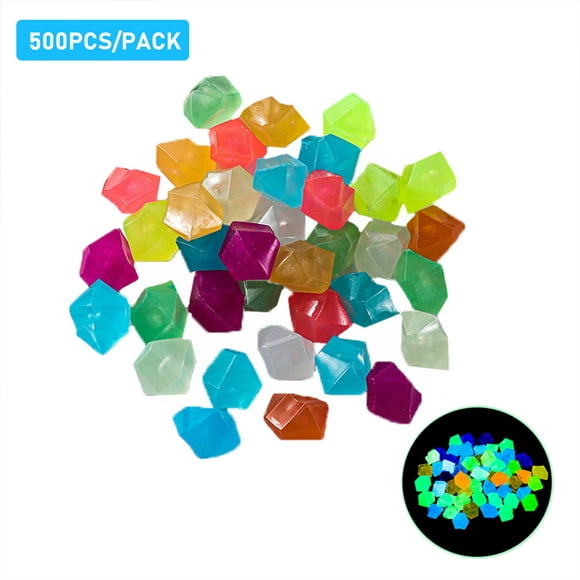 100pcs glow in the dark stones glow stones decoración de piedra fluorescente en forma de diamante p eccomum piedra luminosa