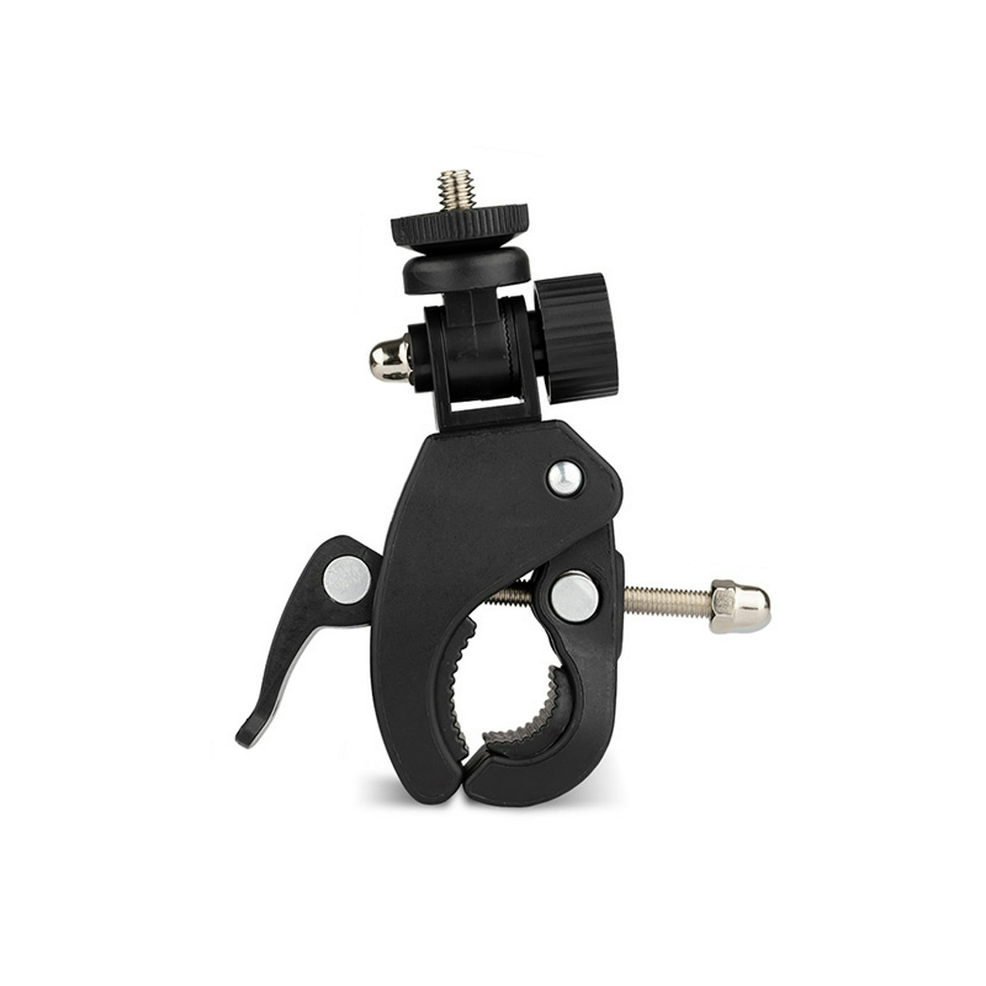 Soporte de motocicleta para accesorios GoPro, soporte de abrazadera de  cámara de acción de metal de rotación 360 con 1/4 rosca para manillar de
