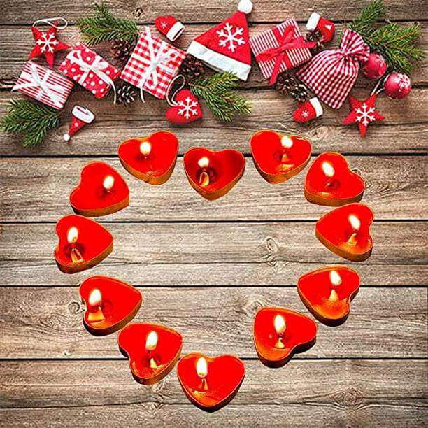 9 velas románticas, velas en forma de corazón, velas decorativas en forma  de corazón, velas de San Valentín, velas en forma de corazón, velas  románticas rojas Rojo Verde