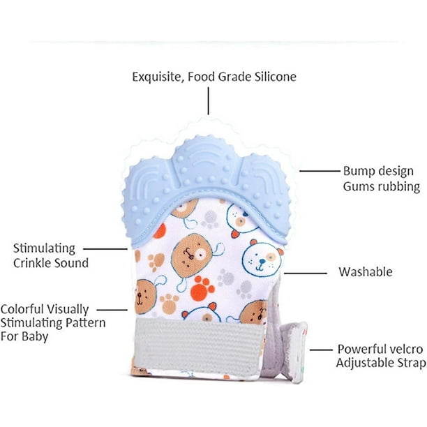 Manoplas de dentición para bebé, diseño para mamá, alivio del dolor  autocalmante, bolsa de viaje higiénica, sin BPA, bebé niño, bebé, niña,  bebés