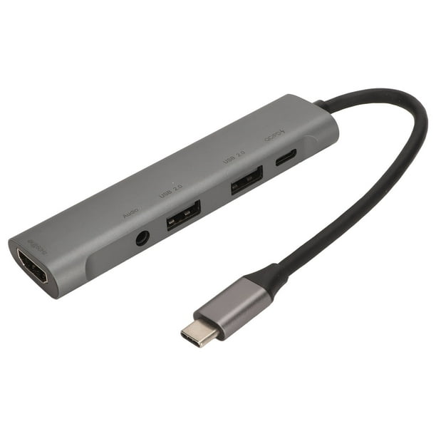 Adaptador multipuerto USB C a HDMI con salida HDMI 4K, convertidor de  concentrador tipo C a puerto de carga 4K HDMI USB 3.0 PD, adaptador  multipuerto