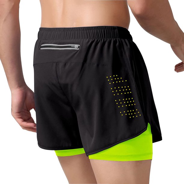 Xishao Shorts Deportivos Hombre 2 en 1 para Correr Pantalones Cortos Secado  Rápido con Forro negro 2 Xishao ropa