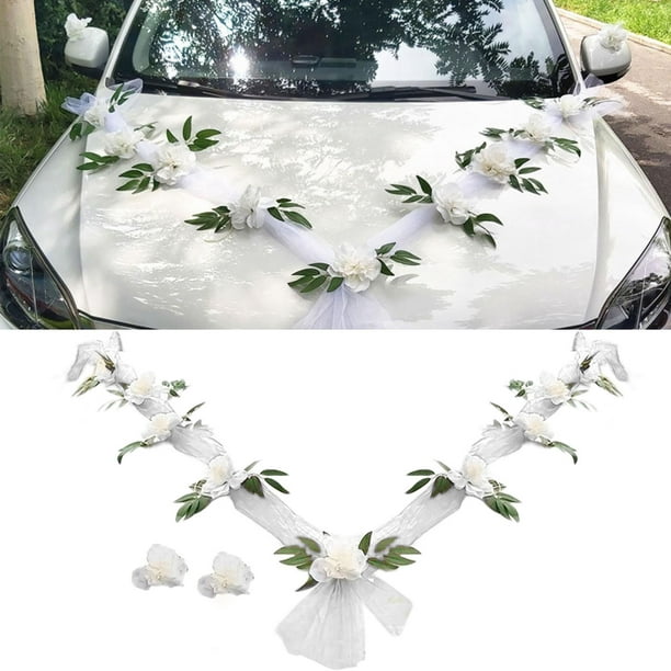 DIY boda coche flor decoración flores artificiales para Estilo E