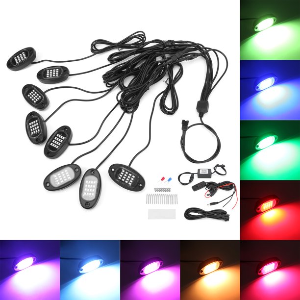 Juego De 4 Tira Led Rgb Para Tubo De Auto Coche Chasis