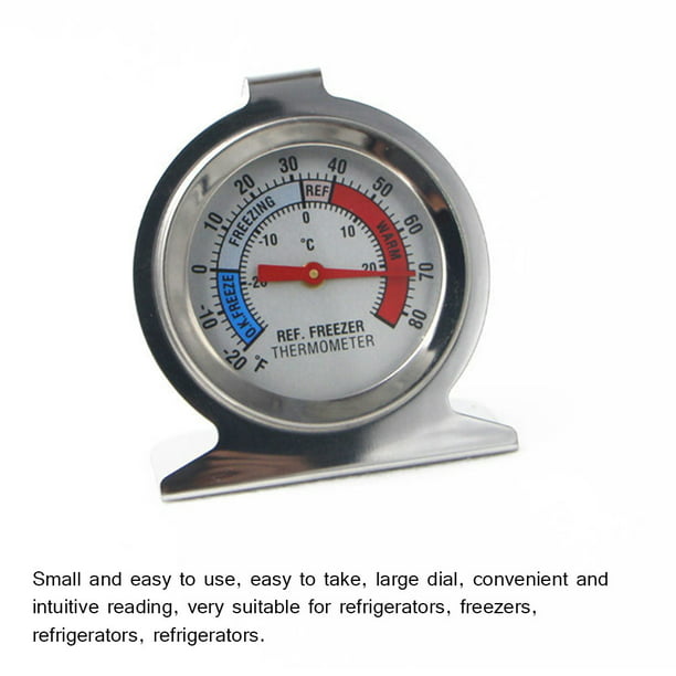 Termómetro congelador, esfera grande impermeable termómetro refrigerador  pantalla ℃ Celsius con soporte para el hogar (rojo)