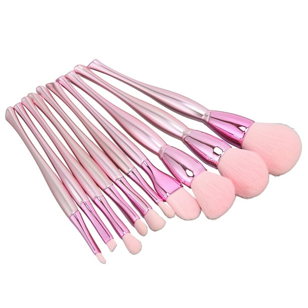 Pinceles de maquillaje, 10 brochas de maquillaje rosas para colorete en  polvo, corrector de contorno y sombras de ojos, juego de brochas de  maquillaje