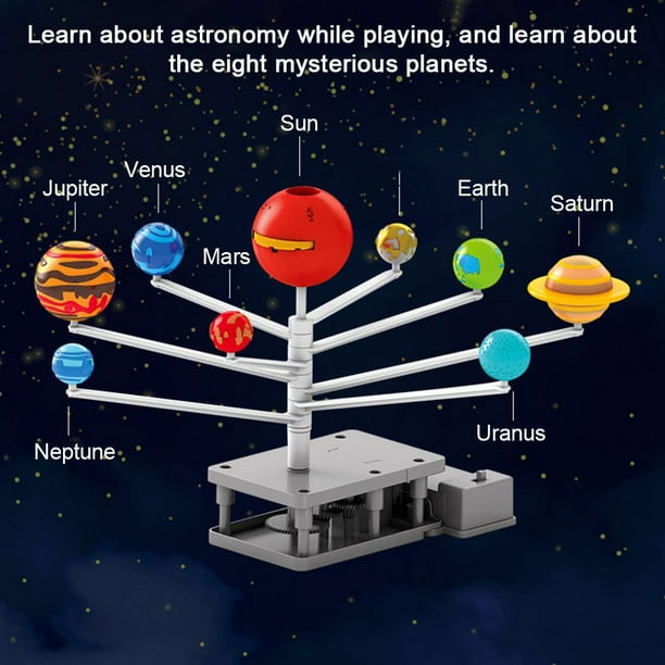 Modelo de Sistema Solar para niños, sistema Solar planetario de planetas  móviles DIY con 8 planetas solares, accesorios de enseñanza, juguete  educativo