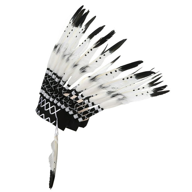  Novum Crafts tocado de plumas, inspirado en indio nativo  americano, elegir color, talla única , negro (Black Elegance) : Ropa,  Zapatos y Joyería