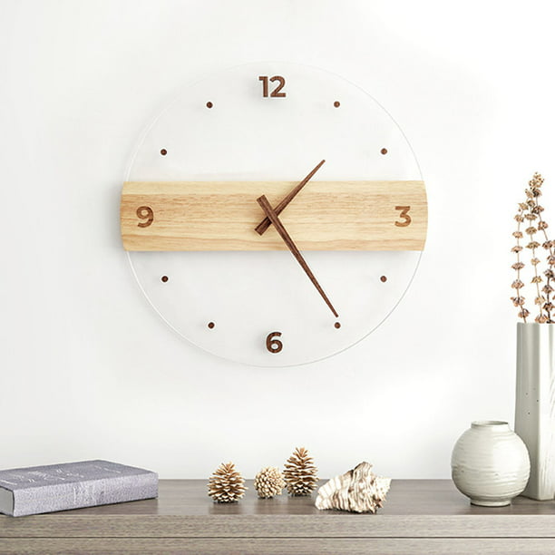 Reloj de pared silencioso con números redondo, diseño clásico,  funcionamiento a pilas, decoración del hogar, cocina, salón, dorm