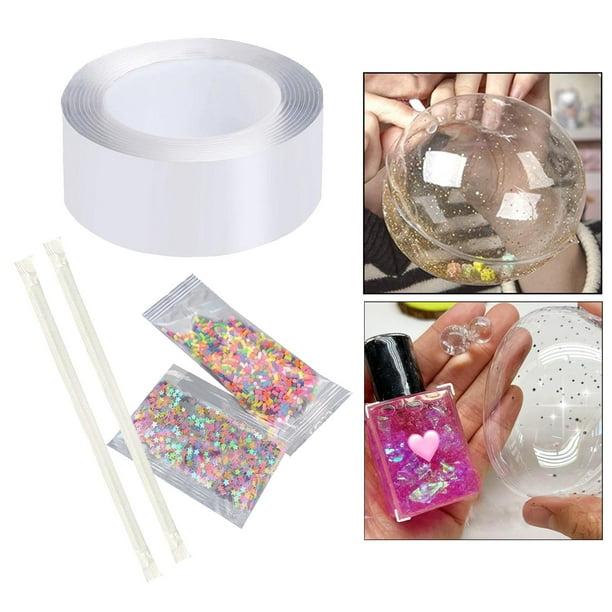 Kit de Cinta Doble Cara Adhesiva Transparente Globos Burbujas Mágicas para  Niños